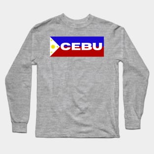 Cebu City in Philippines Flag Long Sleeve T-Shirt